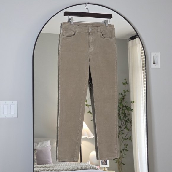 Massimo Dutti Fine Corduroy Stretch High Rise Slim Fit Pants, Size 8 - Picture 1 of 9